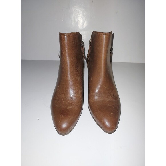 NWOB Ladies Frye Judith Double Zip Cognac Leather Size 9M - Picture 3 of 7